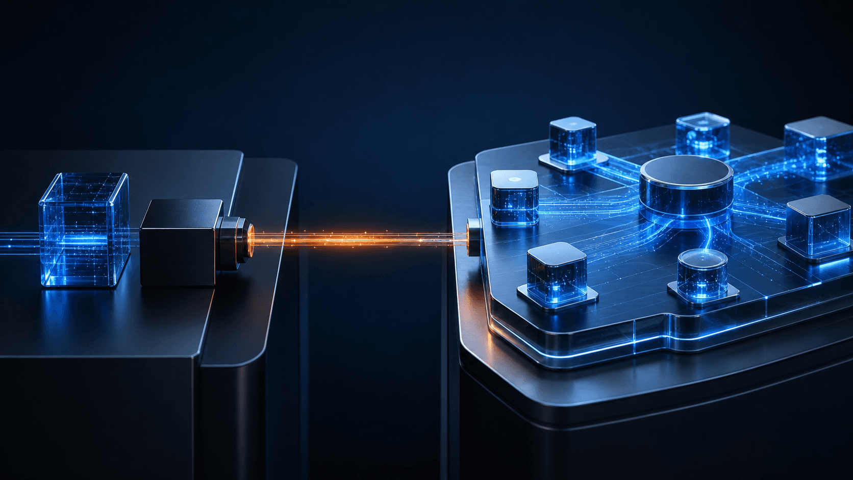 A direct data pipeline connecting to a modular integration gateway.